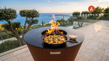 Crispy Cast Iron Cheese Fries (Utah Style) cooking on an Arteflame grill