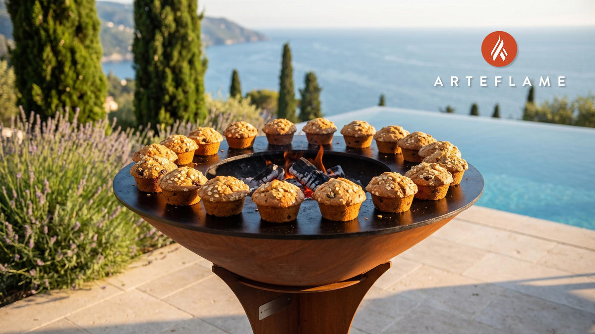 Grilled Mormon Muffins (Utah Style) cooking on an Arteflame grill