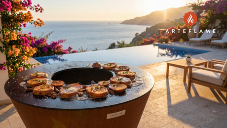 Wood-Fired Sweet Potatoes cooking on an Arteflame grill