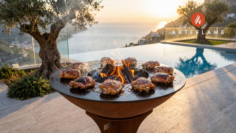 Grilled Chicken Thighs cooking on an Arteflame grill