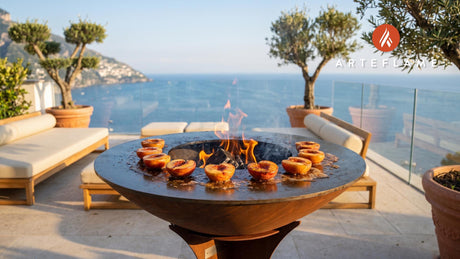 Grilled Peaches cooking on an Arteflame grill