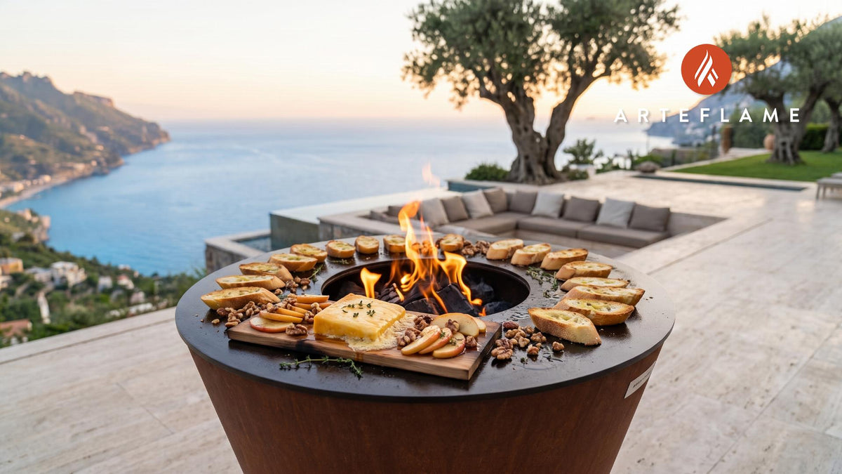 Applewood Grilled Cheese Board (Vermont Style) cooking on an Arteflame grill