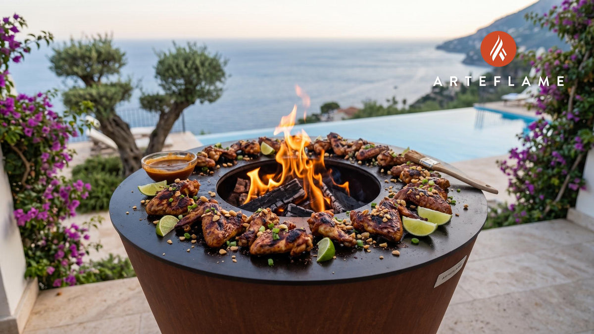 Grilled Wings cooking on an Arteflame grill