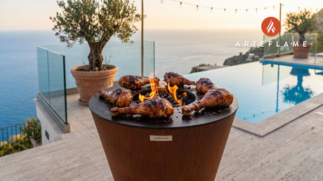Grilled Turkey Drumsticks cooking on an Arteflame grill