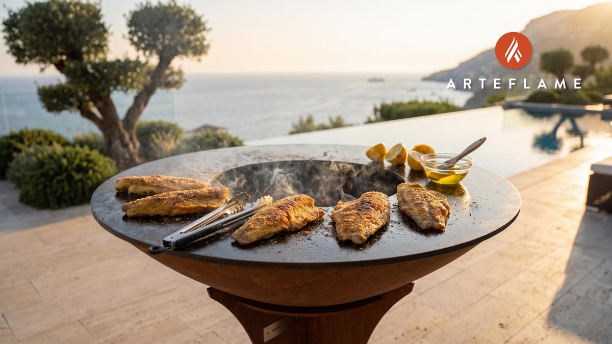 Grilled Catfish cooking on an Arteflame grill