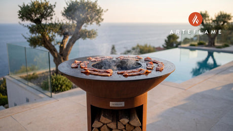 Applewood Grilled Bacon (Virginia Style) cooking on an Arteflame grill