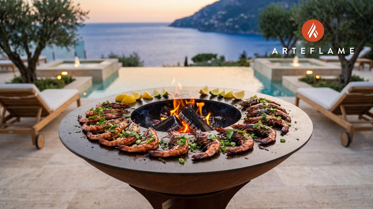 Grilled Shrimp cooking on an Arteflame grill