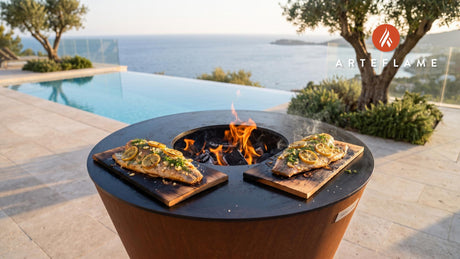 Smoked Alderwood Trout (Washington Style) cooking on an Arteflame grill