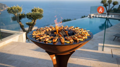 Copper River Salmon Skewers (Washington Style) cooking on an Arteflame grill