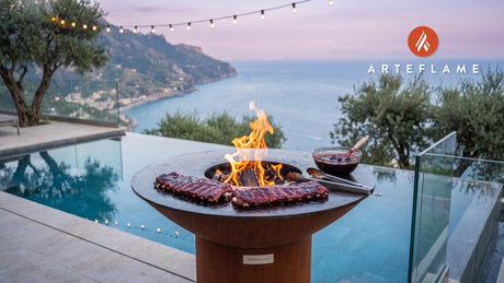 Rainier Cherry Glazed Ribs (Washington Style) cooking on an Arteflame grill