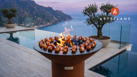 Grilled Smoked Bacon (Washington Rainier Cherry) cooking on an Arteflame grill