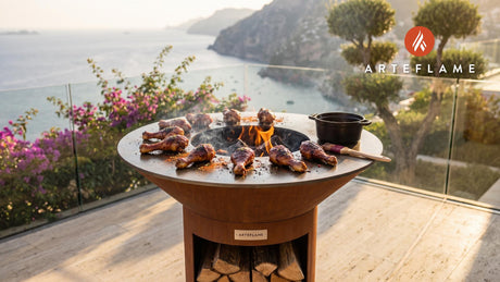 Plum Glazed Chicken Drumsticks (Washington Style) cooking on an Arteflame grill