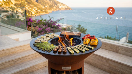 Alderwood Grilled Vegetables (Washington Style) cooking on an Arteflame grill