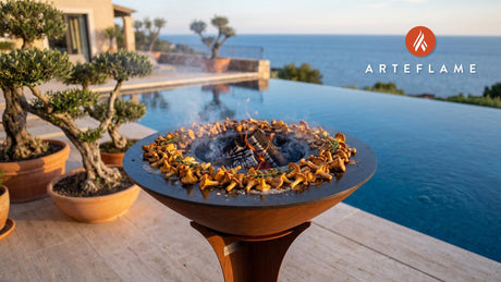 Grilled Chanterelle Mushrooms with Butter (Washington Style) cooking on an Arteflame grill
