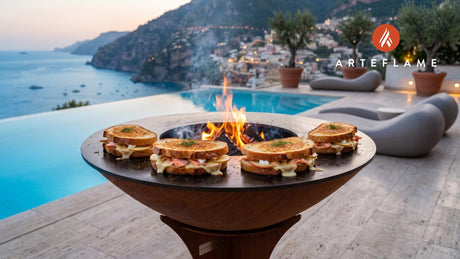Smoked Salmon Grilled Cheese (Washington Style) cooking on an Arteflame grill