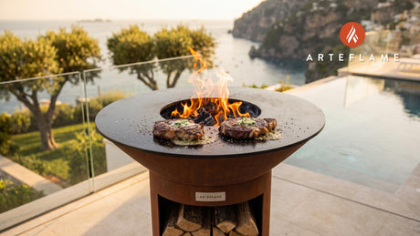 Grilled Steak with Ramp Butter (West Virginia Style) cooking on an Arteflame grill