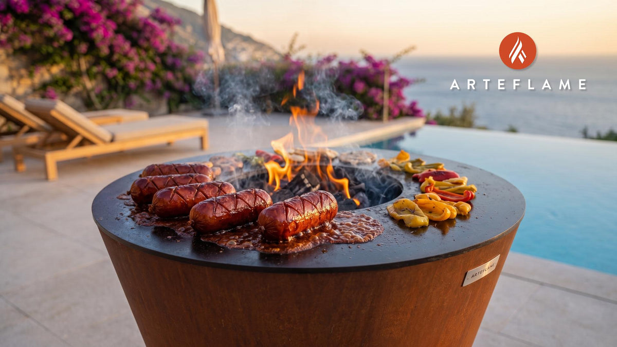Smoked BBQ Bologna Logs (West Virginia Style) cooking on an Arteflame grill