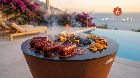 Smoked BBQ Bologna Logs (West Virginia Style) cooking on an Arteflame grill