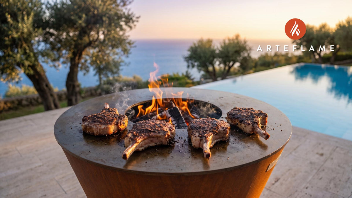 Pork Chops cooking on an Arteflame grill