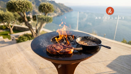 Seared Country Ham Steak (West Virginia Style) cooking on an Arteflame grill