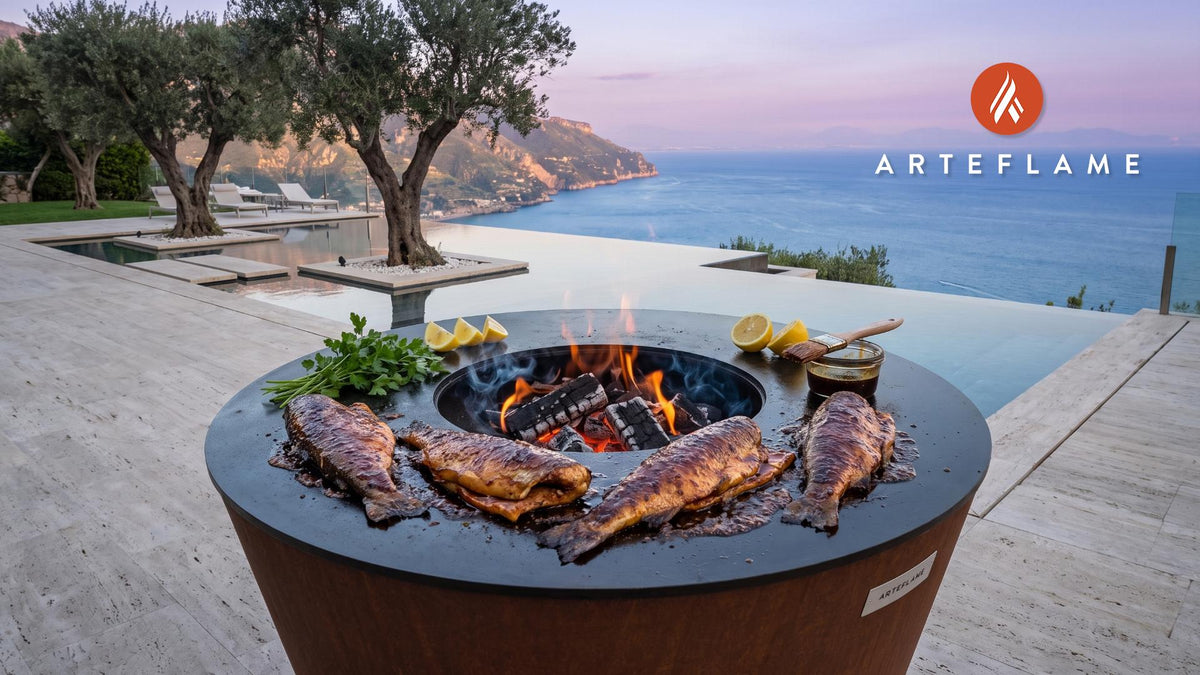 Brown Sugar Glazed Trout (West Virginia Style) cooking on an Arteflame grill