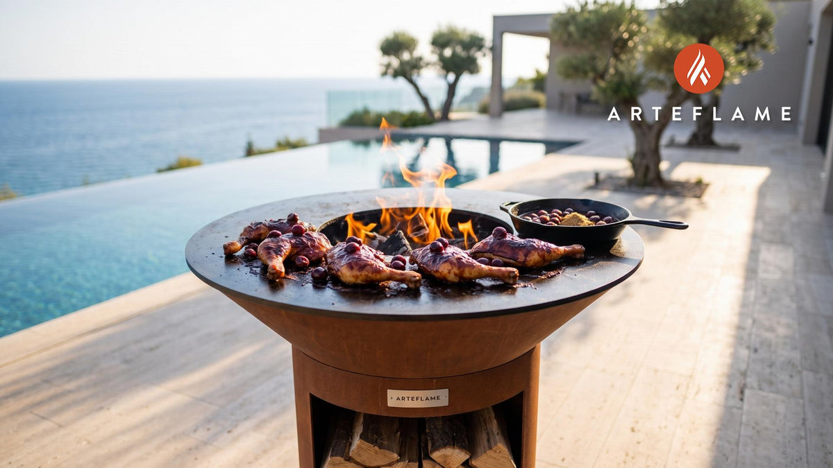 Cherry BBQ Chicken (Wisconsin Style) cooking on an Arteflame grill