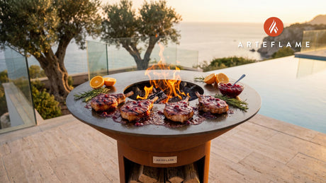 Cranberry Glazed Pork Chops (Wisconsin Style) cooking on an Arteflame grill