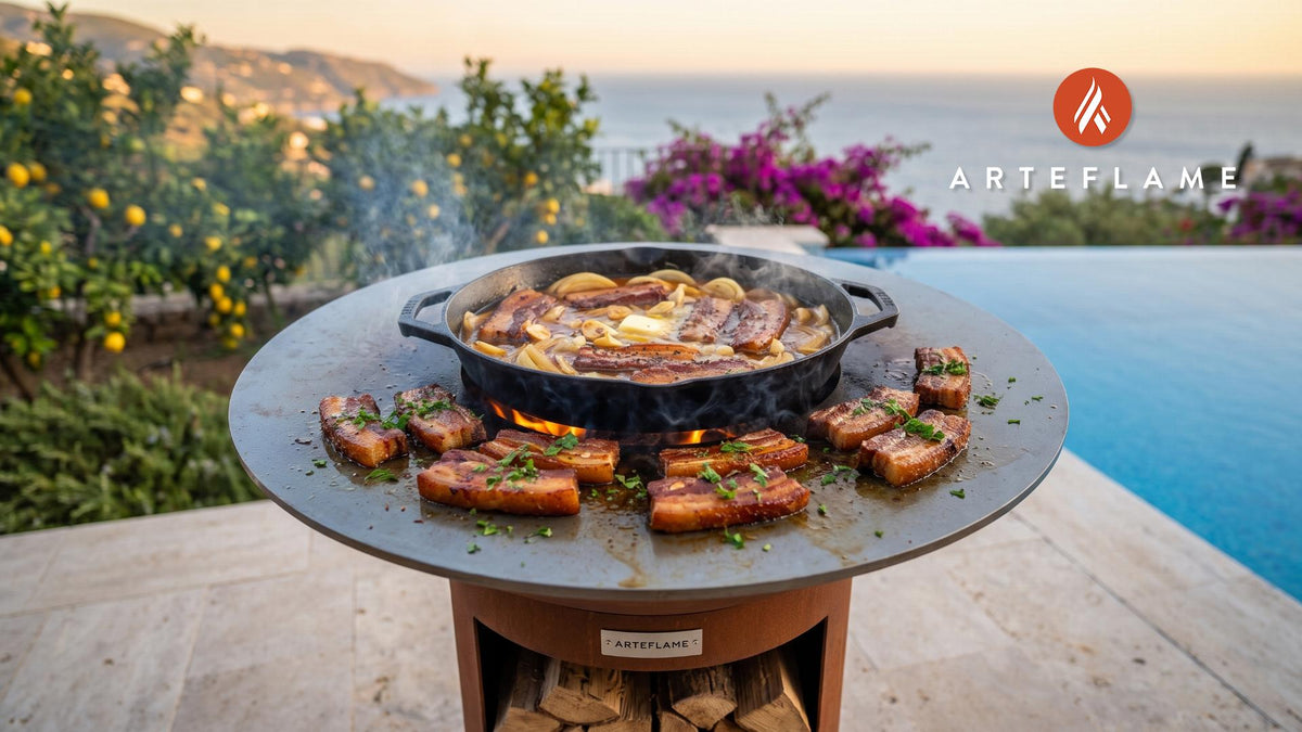 Grilled Pork Belly cooking on an Arteflame grill