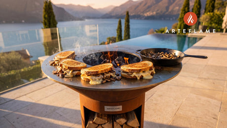 Grilled Raclette Mushroom Melt (Wisconsin Style) cooking on an Arteflame grill
