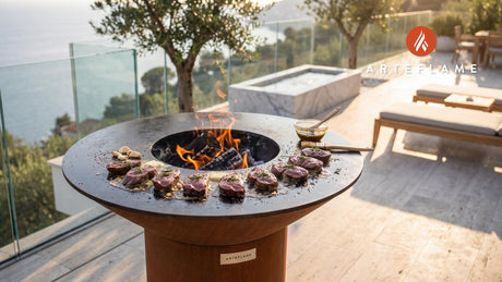 Grilled Venison Tenderloin (Wisconsin Style) cooking on an Arteflame grill
