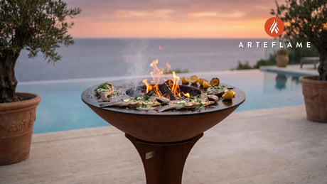 Grilled Trout with Herb Butter (Wisconsin Style) cooking on an Arteflame grill