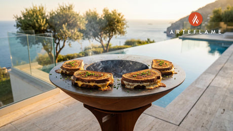 Crispy Rye Grilled Cheese (Wisconsin Style) cooking on an Arteflame grill