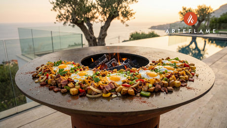 Flat Top Cowboy Breakfast Hash (Wyoming Style) cooking on an Arteflame grill