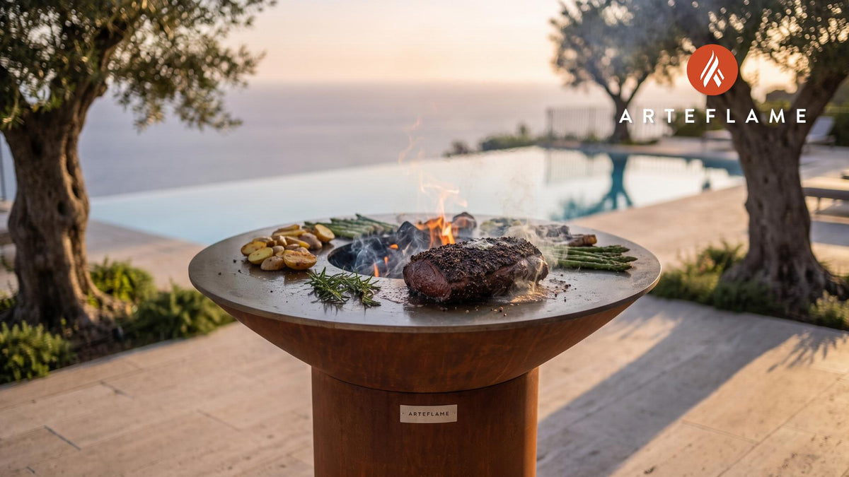 Peppercorn Crusted Elk Roast (Wyoming Style) cooking on an Arteflame grill
