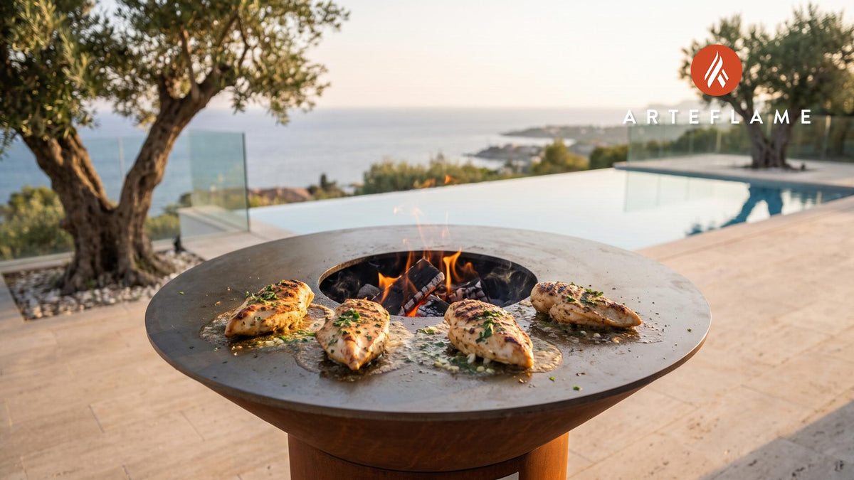 Garlic Butter Basted Grilled Chicken Breast cooking on an Arteflame grill