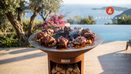 Seared & Braised Pulled Pork cooking on an Arteflame grill