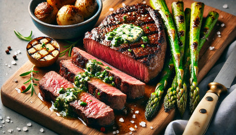 Perfectly Seared Flat Iron Steaks with Herb Butter - Sizzling and Delicious