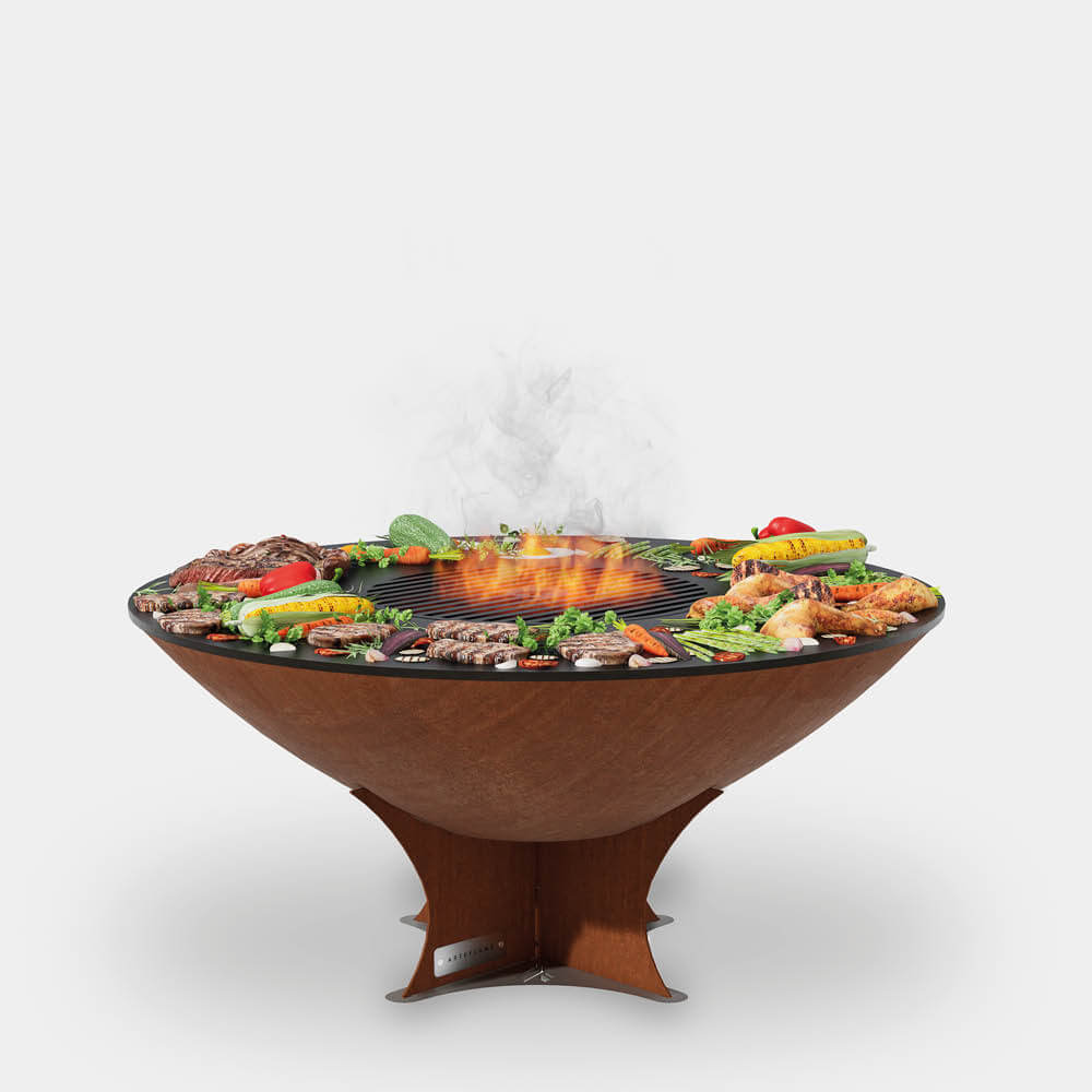 Arteflame 40" Fire Pit With Cooktop - Low Euro Base