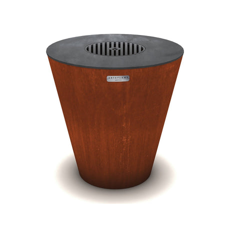 Arteflame ONE30 30-inch corten steel grill, studio view on white