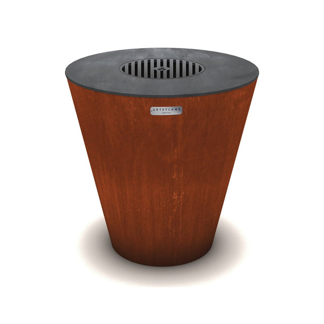 Arteflame ONE30 30-inch corten steel grill, studio view on white