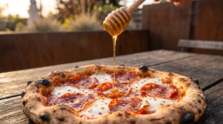 Soppressata pizza with hot honey drizzle - Arteflame Pizza Oven Kit