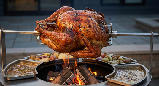 rotisserie turkey made on the arteflame grill