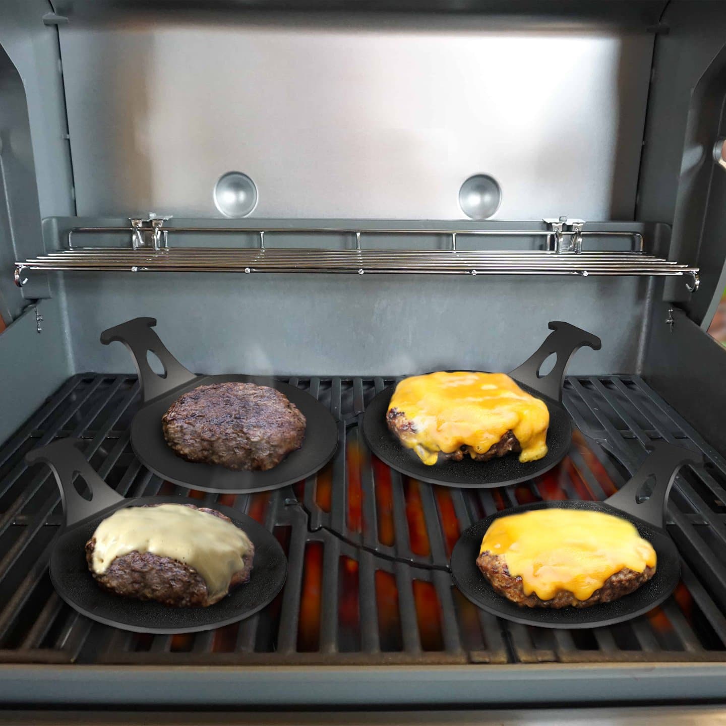Burger Pucks Grill Accessory For Perfect Burgers.
